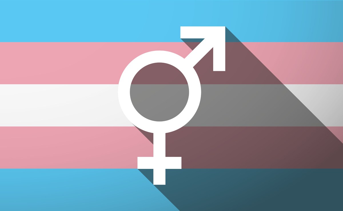Illustration of an isolated transgender flag